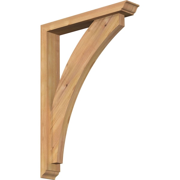 Ekena Millwork Thorton Traditional Smooth Bracket w/ Offset Brace, Western Red Cedar, 3 1/2"W x 20"D x 28"H BKT0402X20X28THR01SWR - main